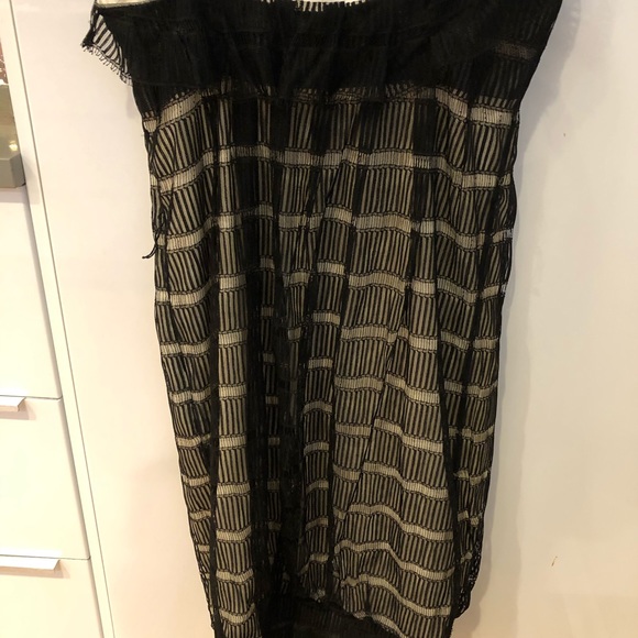 Lela Rose strapless dress.  Black over nude size 4 - Picture 3 of 5
